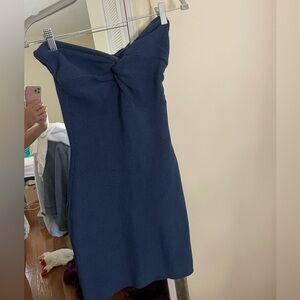 BLUE KNIT MINI DRESS NWOT